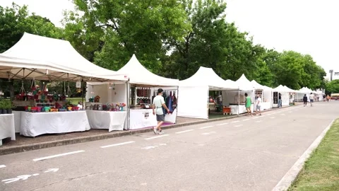 La Plata, Buenos Aires Prov., Argentina;First fair at the park after quarantine Stock Footage 143285096