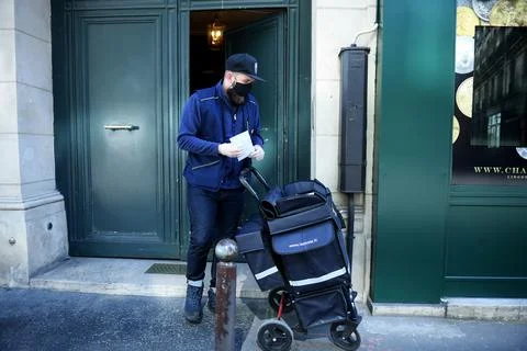 La Poste reduce working time of its employees, Paris, France - 24 Mar 2020 Stock Photos