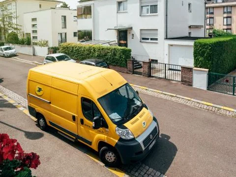La Poste yellow delivery van Stock Photos