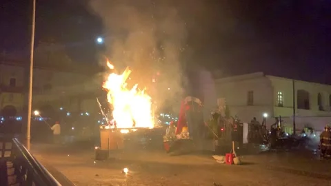 La Quema de Judas, San Cristóbal de las Casas, Chiapas, Mexico 2022 Stock Footage 181454954