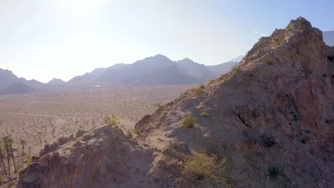 La Quinta Cove Mountain Backside Fly Over Panoramic Stock Footage 126164909