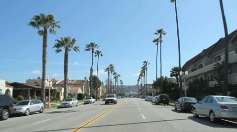 LA Redondo Beach drive Video stock 8536250