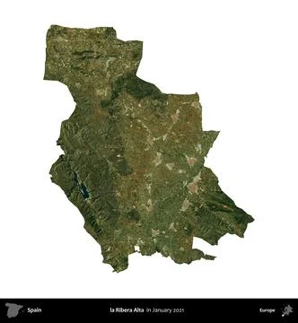 La Ribera Alta, Spain, isolated on white. Sentinel - World Cover Mosaic. January Stock Illustration