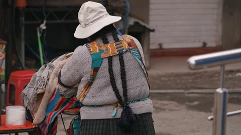 La Rinconada, Peru - March 5, 2026: Peruvian Woman in Traditional Clothing Stock Footage 345134752