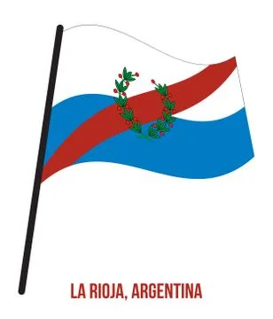 La Rioja Flag Waving Vector Illustration on White Background. Stock Illustration