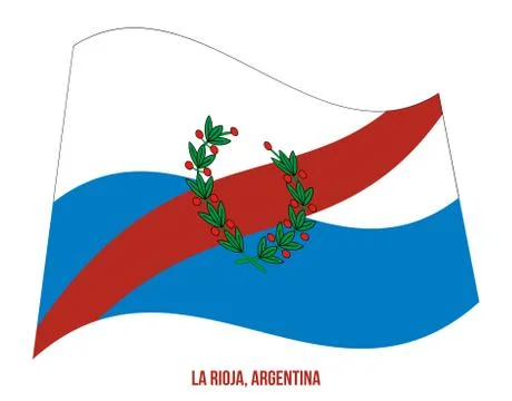 La Rioja Flag Waving Vector Illustration on White Background. Flag of Argentina Stock Illustration