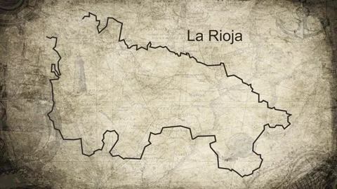 La Rioja map drawn on a cartography background sheet of paper Stock Footage 329156942