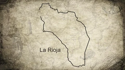 La Rioja map drawn on a cartography background sheet of paper Stock Footage 329411111