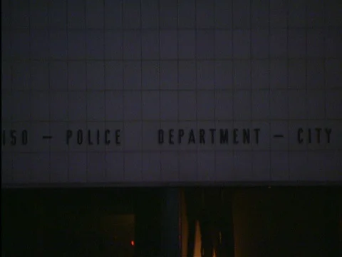 LA Riots 4-29-1992 Parker Center Zoom Out Protesters at Parker Center Stock Footage 78167406