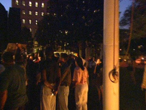 LA Riots 4-29-1992 Parker Center Protesters on Lawn Stock Footage 78171979