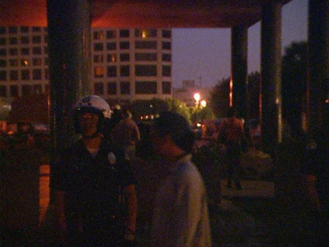 LA Riots 4-29-1992 Parker Center Police move out Quickly Stock Footage 78172064