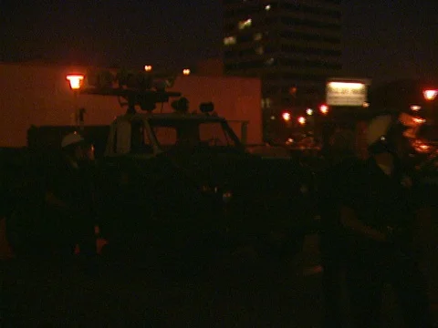 LA Riots 4-29-1992 Parker Center Police Light Truck Moved Forward Stock Footage 78173889