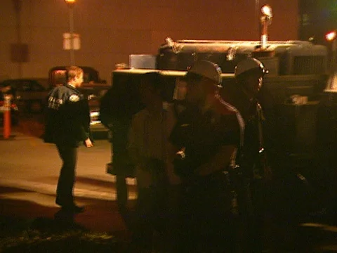 LA Riots 4-29-1992 Parker Center More Policemen Move in to Fortify Stock Footage 78174247