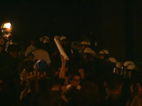 LA Riots 4-29-1992 Parker Center Police Cleared Most of Lawn Stock Footage 78200391