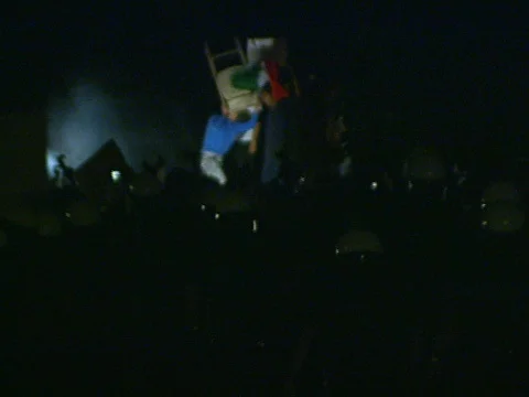 LA Riots 4-29-1992 Parker Center Mexican Flag on top of Guard Shack Stock Footage 78215737