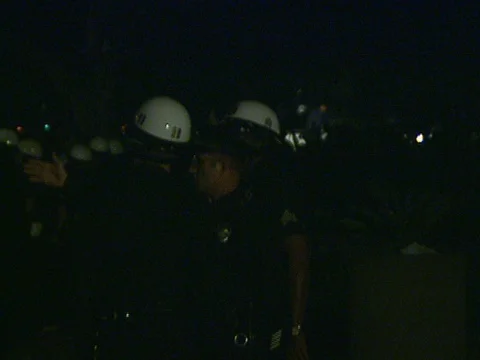 LA Riots 4-29-1992 Parker Center Police Captain Giving Instructions Stock Footage 78215748