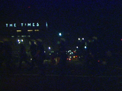 LA Riots 4-29-1992 Parker Center Police Running in Front of LA Times Stock Footage 78234804