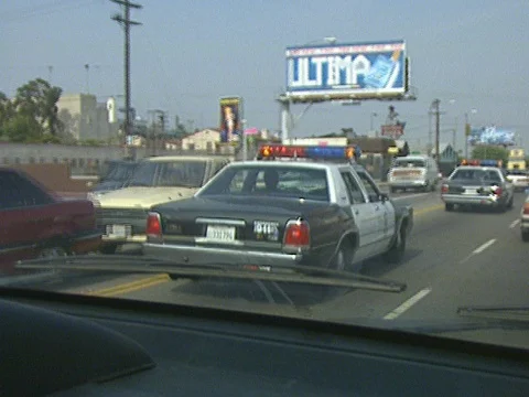 LA Riots 5-1-1992 Police Cars Patrolling in Pairs Stock Footage 78242890