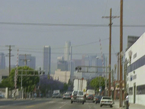 LA Riots 5-1-1992, Driving towards Downtown Los Angeles Stock Footage 78244746
