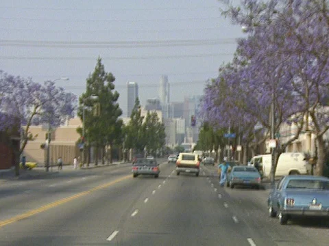 LA Riots 5-1-1992, Driving towards Downtown Los Angeles Stock Footage 78244845
