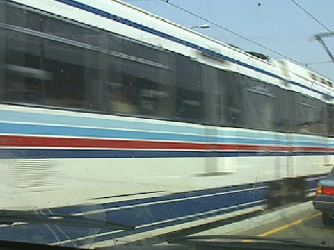 LA Riots 5-1-1992, Downtown Los Angeles Train  Stock Footage 78245028