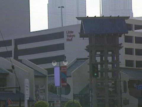 LA Riots 5-1-1992, Downtown Los Angeles MOCA "Who is Beyond the Law Mural" Stock Footage 78245200