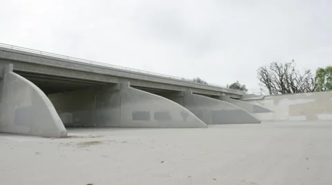 LA River Bridge Rotation 4K Stock Footage 61064243