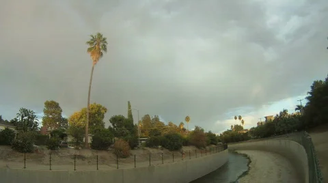 LA river rainbow Stock-Footage 861661