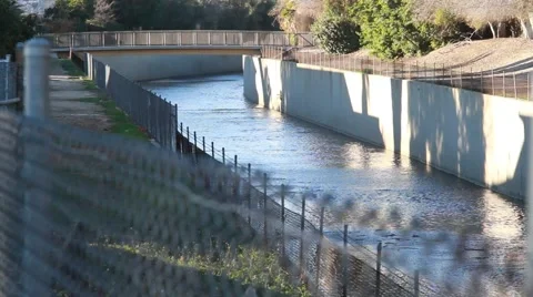 LA  river runoff Stock Footage 58952004