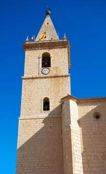 La Roda El Salvador church in Albacete Stock Photos