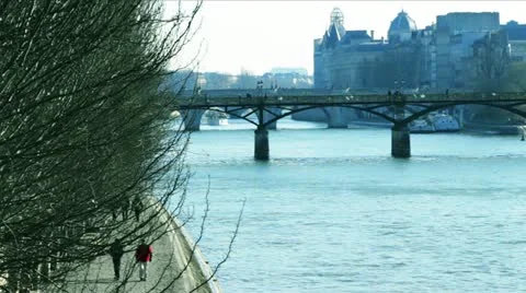 La Seine river, winter 스톡 동영상 10861419