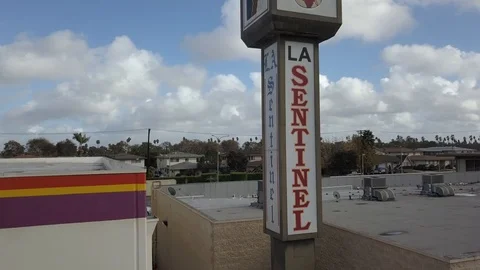 LA SENTINEL SIGN Stock Footage 101303956