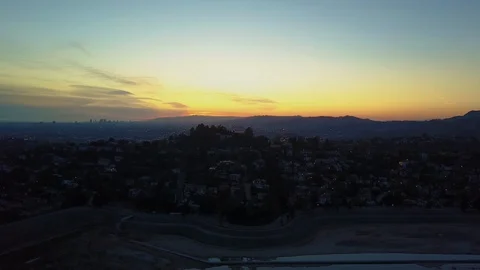 LA Silverlake Sunset Stock Footage 104626872