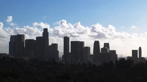 LA SkyLine 2 fast clouds Stock-Footage 999126