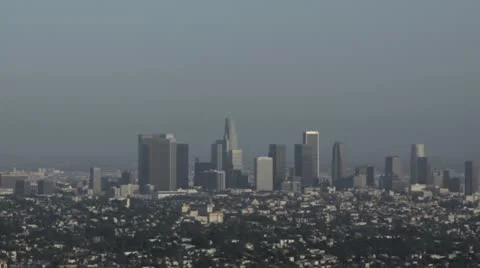 LA skyline day to night Stock-Footage 10945049