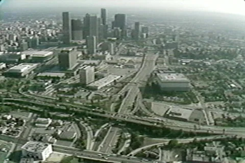 LA Skyline from Helicopter Stock Footage 567237