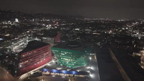 LA skyline at nighttime Stock Footage 337985083
