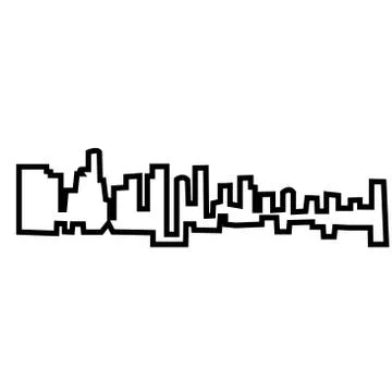 La skyline outline on white background Stock Illustration
