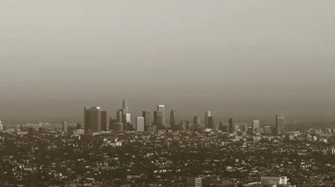 LA skyline sepia Stock-Footage 10983443