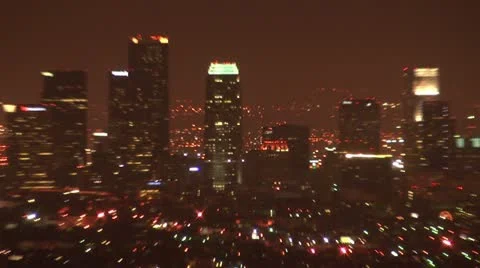 LA skyline zoom effects Stock-Footage 10928007