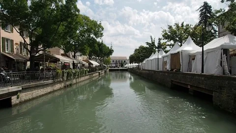 La Sorgue river in 4k Stock Footage 96496386