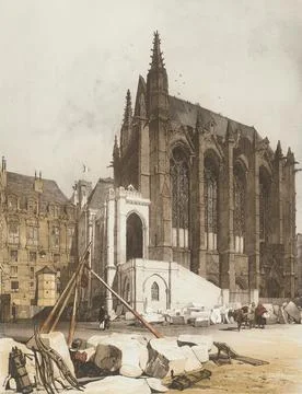 La Ste. Chapelle, Paris. Thomas Shotter Boys (England, London, 1803-1874). .. イラスト素材