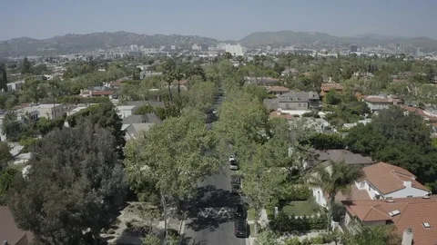 LA Street Flyover 2 Stock Footage 109236909