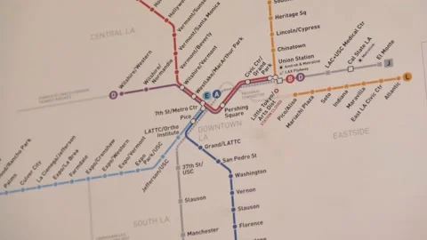 LA Subway Map Stock Footage 202112066