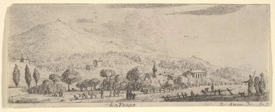 La Terre, from The Elements 17th century Reinier Nooms, called Zeeman Dutch.. Stockillustratie