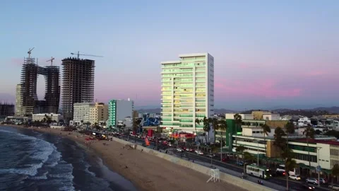 La Torre Eme in Mazatlán during Sunset Stock Footage 321380372