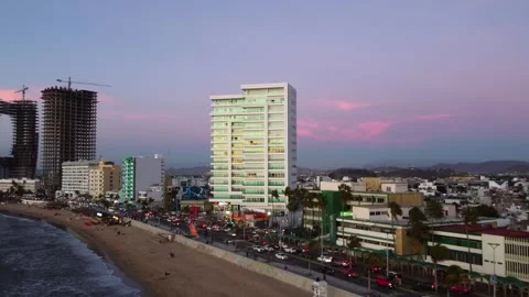 La Torre Eme in Mazatlán during Sunset Stock Footage 321380384