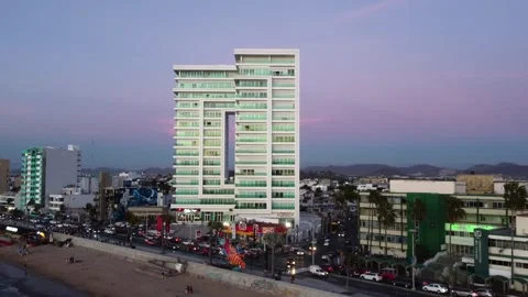 La Torre Eme in Mazatlán during Sunset Stock Footage 321380418
