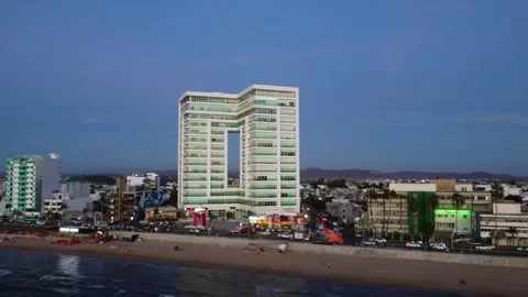La Torre Eme in Mazatlán during Sunset Stock Footage 321380441