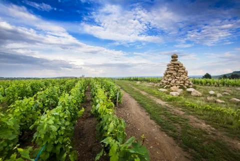 La Tour Bourdon, tower of blocks of sandstone, Beaujolais, France Stock Photos